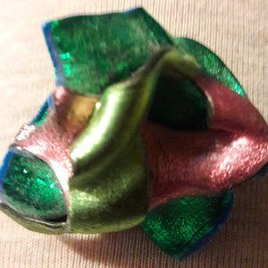 Vintage 80s melted plastic pin